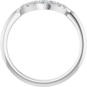Platinum 1/8 CTW Natural Diamond Contour Band