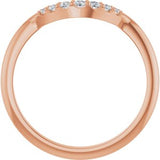 14K Rose 1/8 CTW Natural Diamond Contour Band