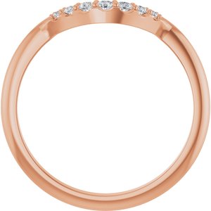 14K Rose 1/8 CTW Natural Diamond Contour Band