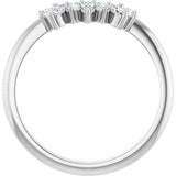 14K White 1/6 CTW Natural Diamond Contour Band