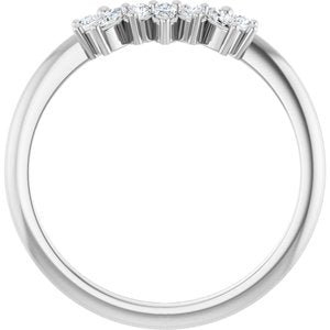 14K White 1/6 CTW Natural Diamond Contour Band