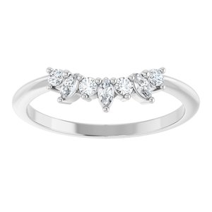14K White 1/6 CTW Natural Diamond Contour Band