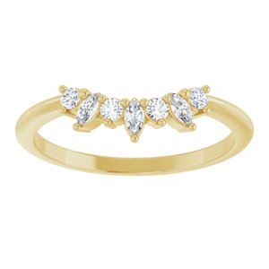 14K Yellow 1/6 CTW Natural Diamond Contour Band