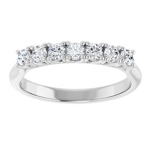 14K White 3/8 CTW Natural Diamond Anniversary Band