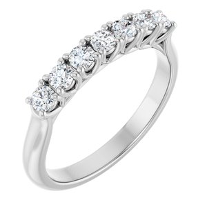 14K White 3/8 CTW Natural Diamond Anniversary Band