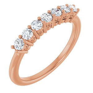 14K Rose 3/8 CTW Natural Diamond Anniversary Band