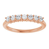 14K Rose 3/8 CTW Natural Diamond Anniversary Band