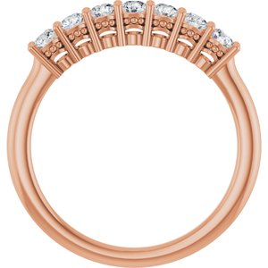 14K Rose 3/8 CTW Natural Diamond Anniversary Band