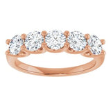 14K Rose 1 1/3 CTW Natural Diamond Anniversary Band