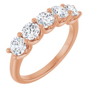 14K Rose 1 1/3 CTW Natural Diamond Anniversary Band