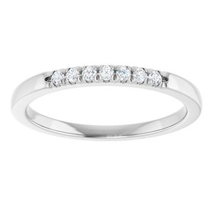 Platinum 1/10 CTW Natural Diamond French-Set Anniversary Band
