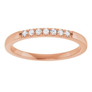 14K Rose 1/10 CTW Natural Diamond French-Set Anniversary Band