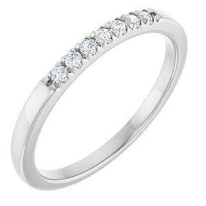 Platinum 1/10 CTW Natural Diamond French-Set Anniversary Band