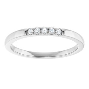 14K White .07 CTW Natural Diamond French-Set Anniversary Band
