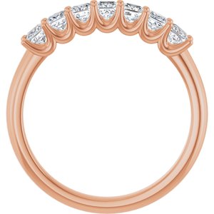 14K Rose 5/8 CTW Natural Diamond Anniversary Band