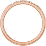 14K Rose 1/10 CTW Natural Diamond French-Set Anniversary Band