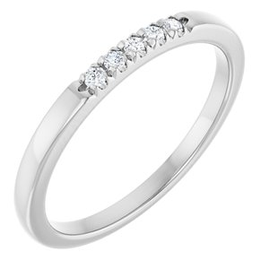 14K White .07 CTW Natural Diamond French-Set Anniversary Band