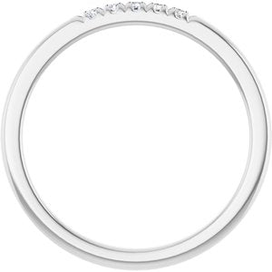 14K White .07 CTW Natural Diamond French-Set Anniversary Band