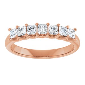 14K Rose 5/8 CTW Natural Diamond Anniversary Band