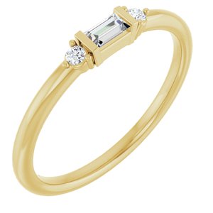 14K Yellow 1/8 CTW Natural Diamond Stackable Ring