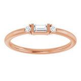 14K Rose 1/8 CTW Natural Diamond Stackable Ring