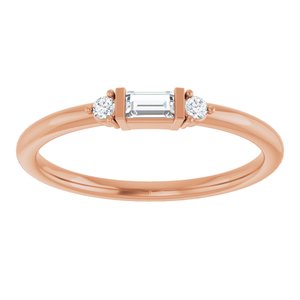 14K Rose 1/8 CTW Natural Diamond Stackable Ring