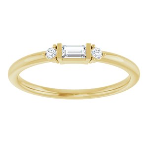 14K Yellow 1/8 CTW Natural Diamond Stackable Ring
