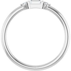 14K White 1/8 CTW Natural Diamond Stackable Ring