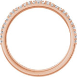 14K Rose 3/8 CTW Natural Diamond Double Row Anniversary Band