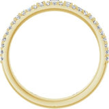 14K Yellow 3/8 CTW Natural Diamond Double Row Anniversary Band