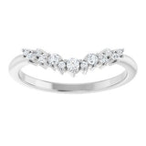 14K White 1/6 CTW Natural Diamond Contour Band