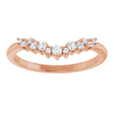 14K Rose 1/6 CTW Natural Diamond Contour Band