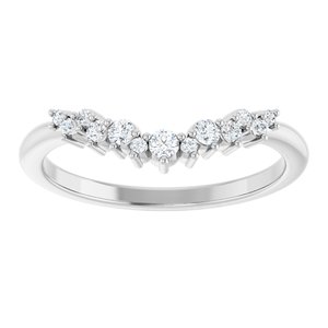 Platinum 1/6 CTW Natural Diamond Contour Band