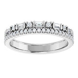Platinum 3/8 CTW Natural Diamond Double Row Anniversary Band