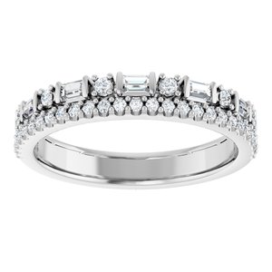 Platinum 3/8 CTW Natural Diamond Double Row Anniversary Band