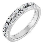 Platinum 3/8 CTW Natural Diamond Double Row Anniversary Band