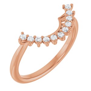 14K Rose 1/6 CTW Diamond Matching Band for Round Ring