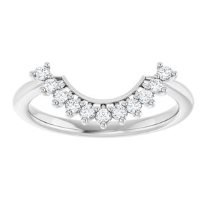 14K White 1/6 CTW Diamond Matching Band for Round Ring