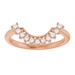14K Rose 1/6 CTW Diamond Matching Band for Round Ring