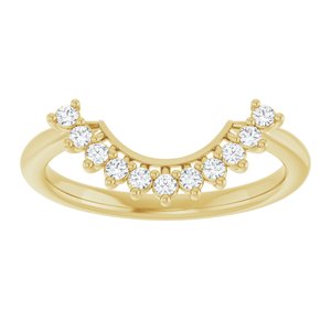 14K Yellow 1/6 CTW Diamond Matching Band for Round Ring