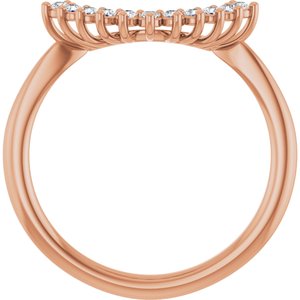 14K Rose 1/6 CTW Diamond Matching Band for Round Ring