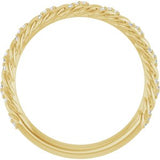 14K Yellow 1/10 CTW Natural Diamond Rope Anniversary Band