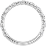 14K White 1/10 CTW Natural Diamond Rope Anniversary Band