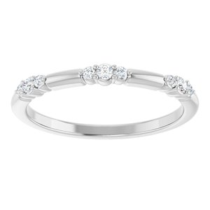 14K White 1/8 CTW  Natural Diamond Stackable Ring