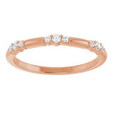 14K Rose 1/8 CTW  Natural Diamond Stackable Ring