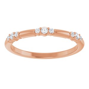 14K Rose 1/8 CTW  Natural Diamond Stackable Ring