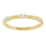 14K Yellow 1/8 CTW  Natural Diamond Stackable Ring
