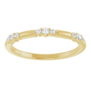 14K Yellow 1/8 CTW  Natural Diamond Stackable Ring