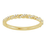 14K Yellow 1/10 CTW Natural Diamond Rope Anniversary Band