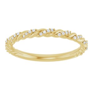14K Yellow 1/10 CTW Natural Diamond Rope Anniversary Band